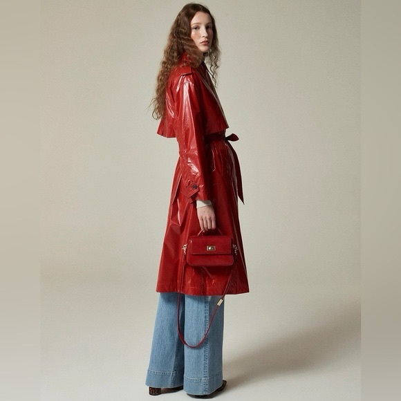 J. Crew Rain-or-shine trench in Red Patent - Picture 2 of 12